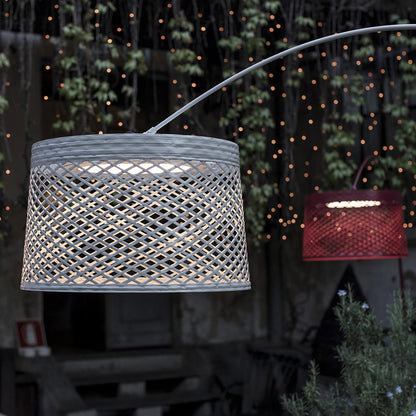 Twiggy Grid Outdoor LED Floor Lamp in Outside Area.