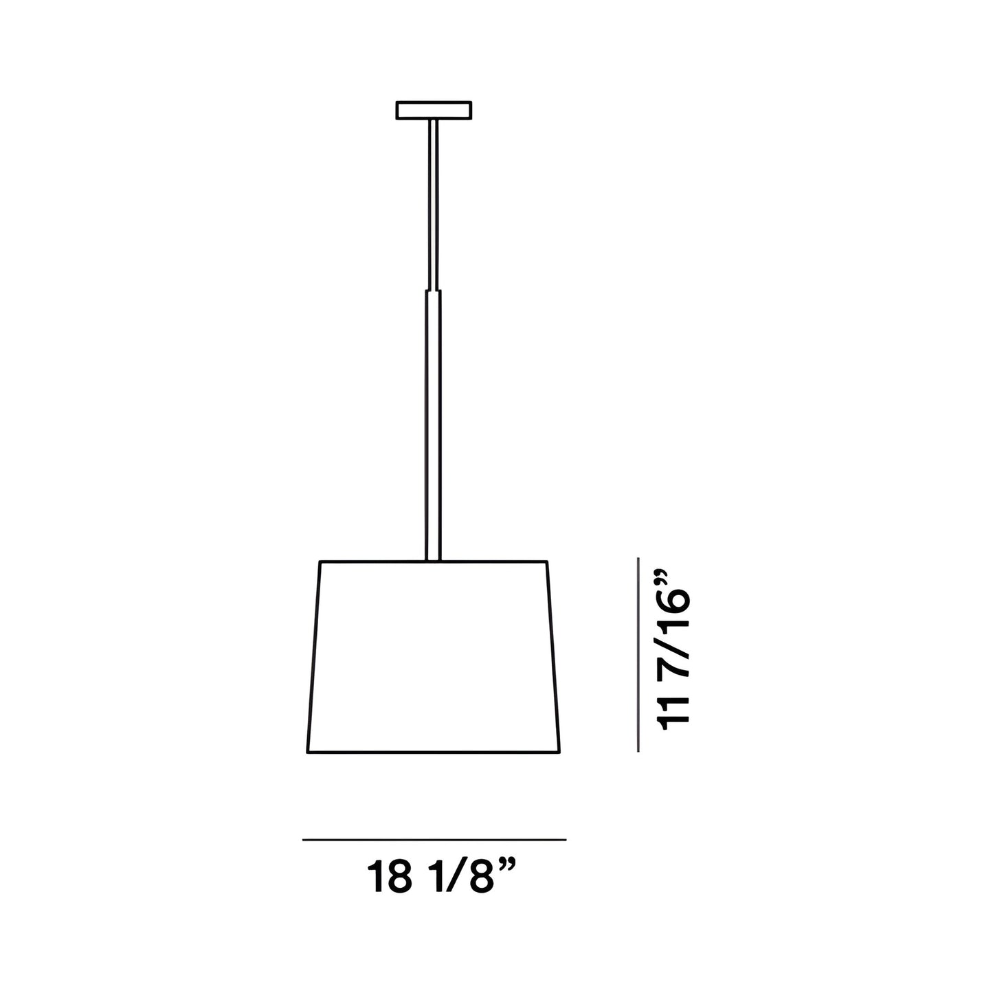 Twiggy Wood LED Pendant Light - line drawing.