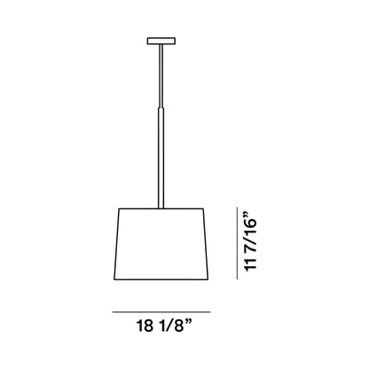 Twiggy Wood LED Pendant Light - line drawing.