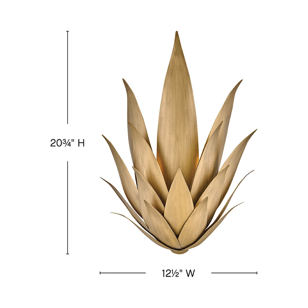 Agave Wall Light - line drawing.