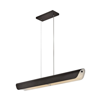 Arco LED Linear Chandelier in Black Oxide.