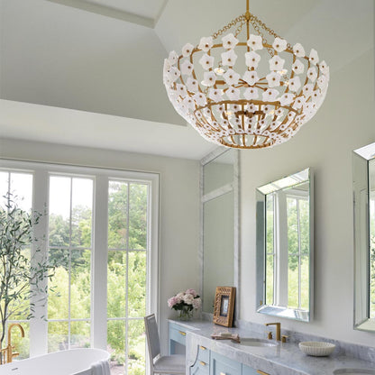 Azalea Chandelier in bathroom.