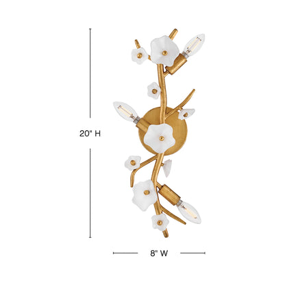 Azalea Wall Light - line drawing.