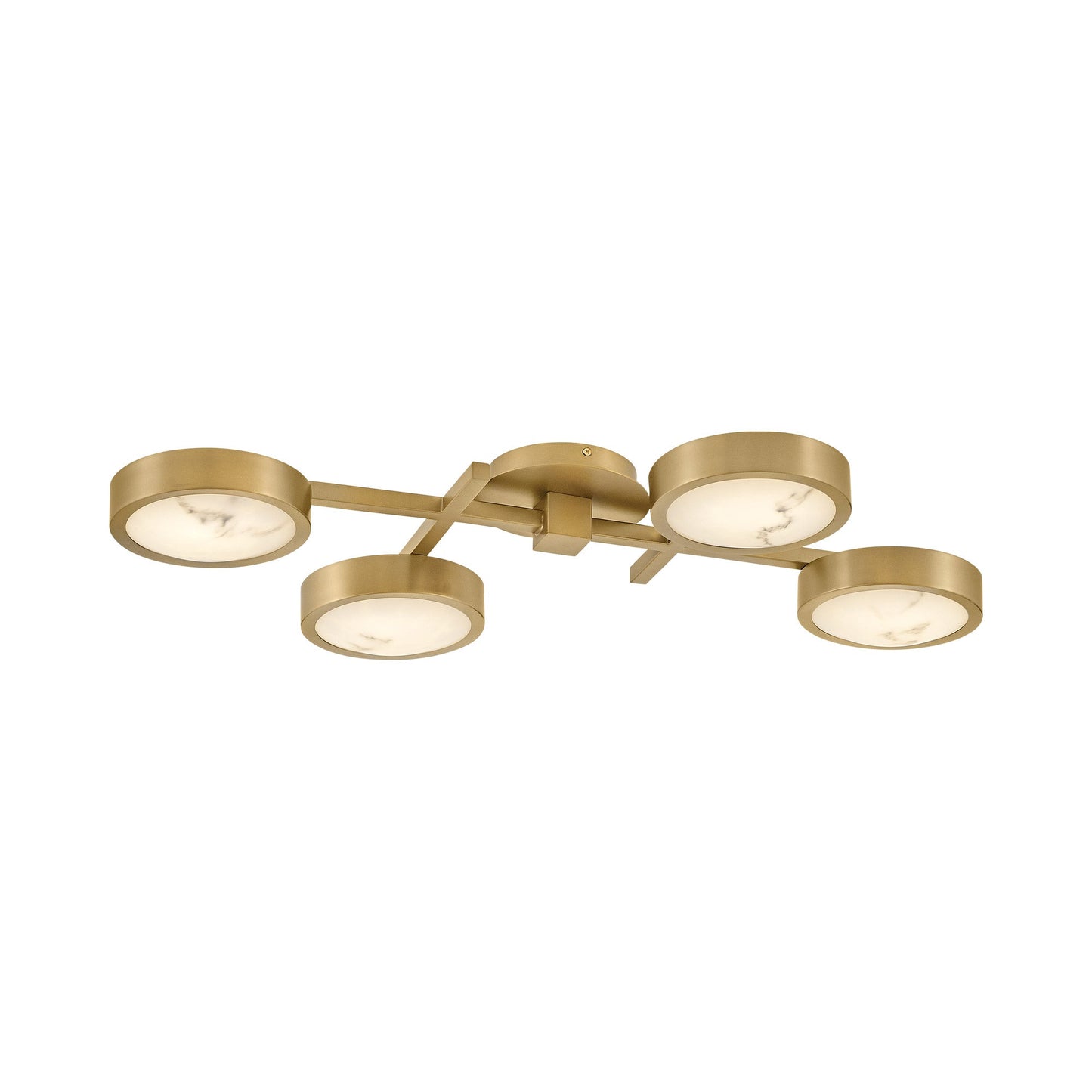 Cava Flush Mount Ceiling Light in Lacquered Brass.