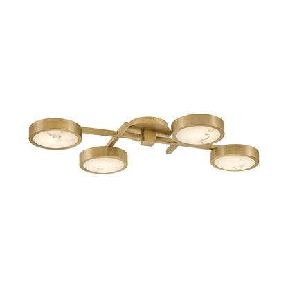 Cava Flush Mount Ceiling Light in Lacquered Brass.