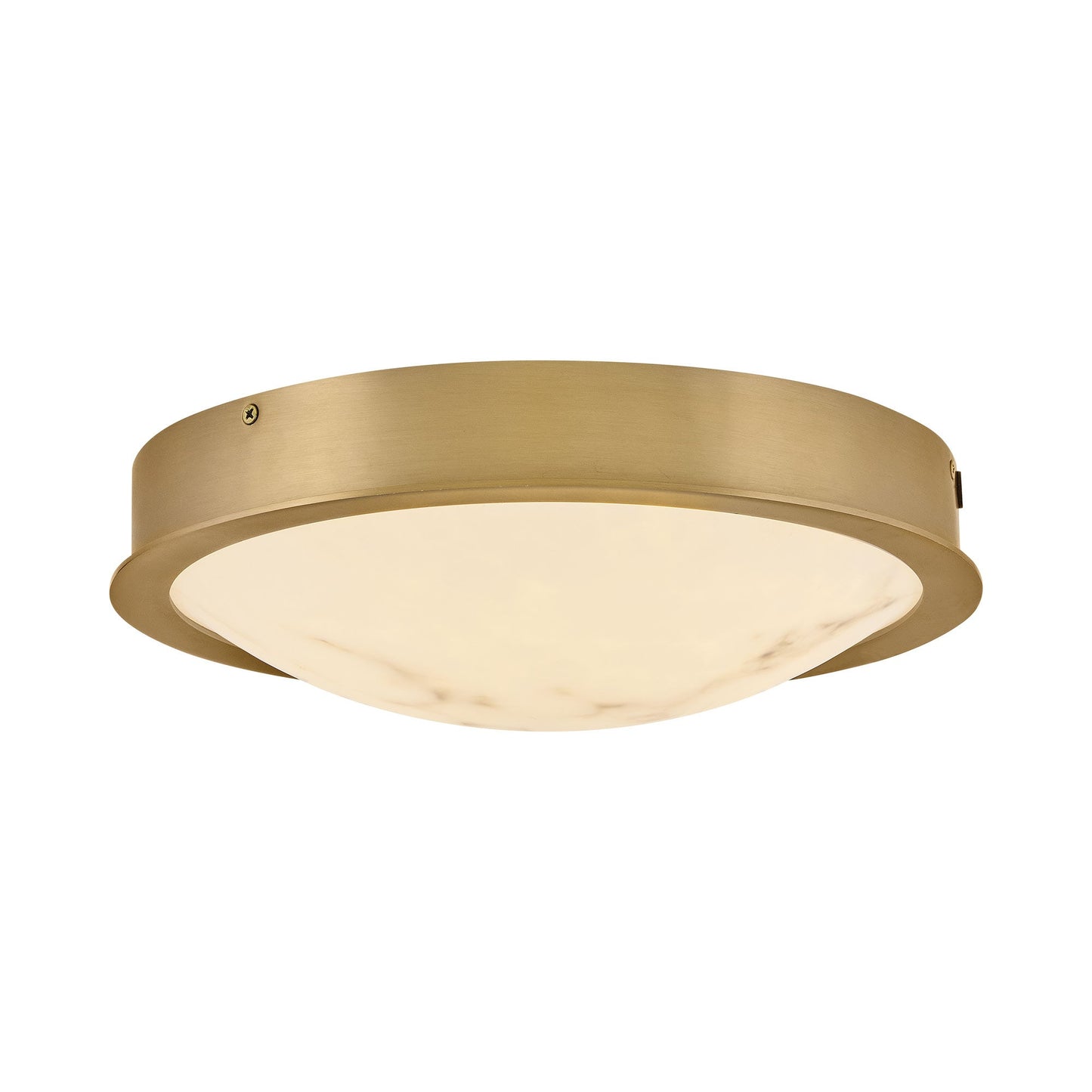 Cava LED Round Flush Mount Ceiling Light in Lacquered Brass.