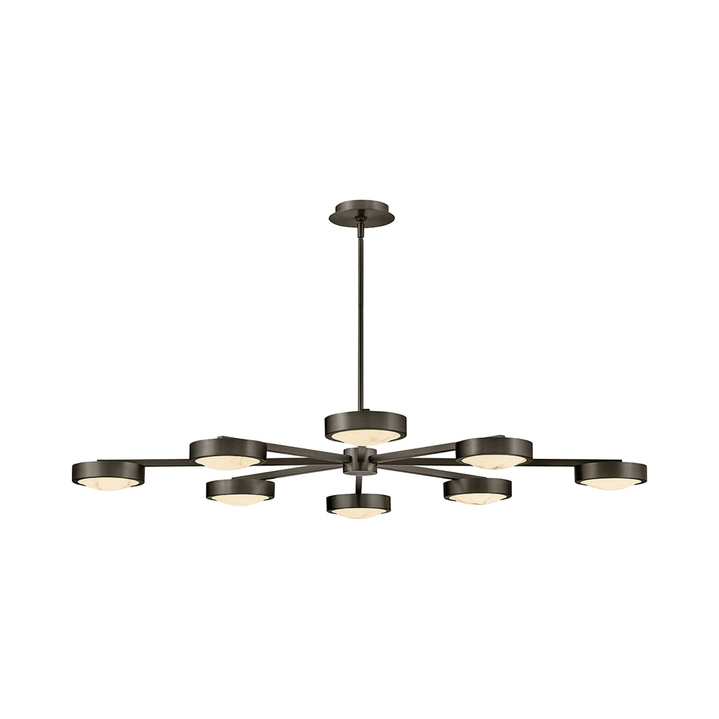 Cava LED Semi Flush Convertible Pendant Light in Black Oxide.