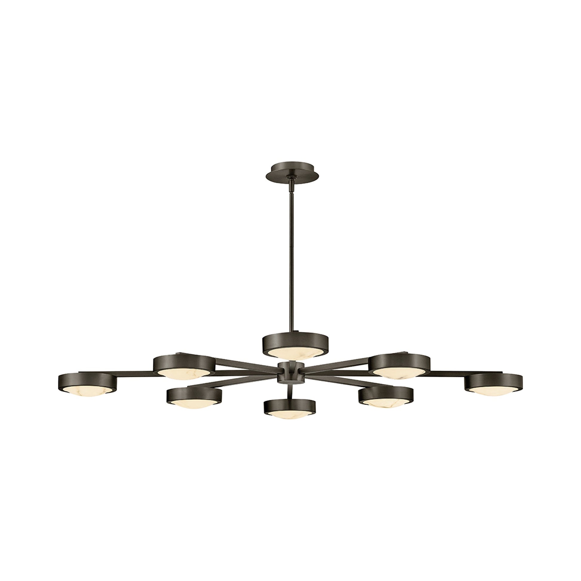 Cava LED Semi Flush Convertible Pendant Light in Black Oxide.