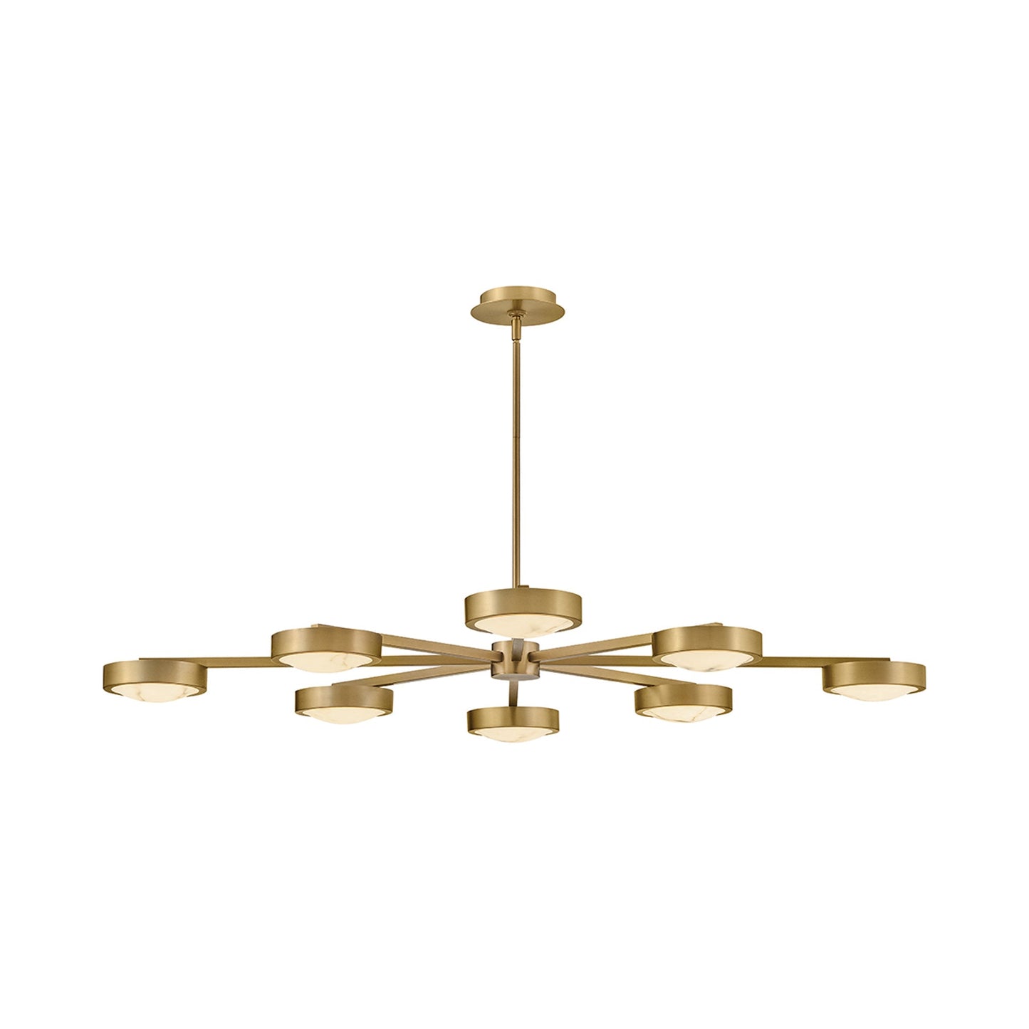 Cava LED Semi Flush Convertible Pendant Light in Lacquered Brass.