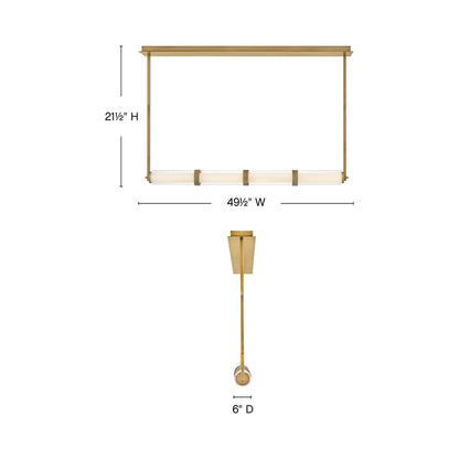 Cy Linear LED Pendant Light - line drawing.