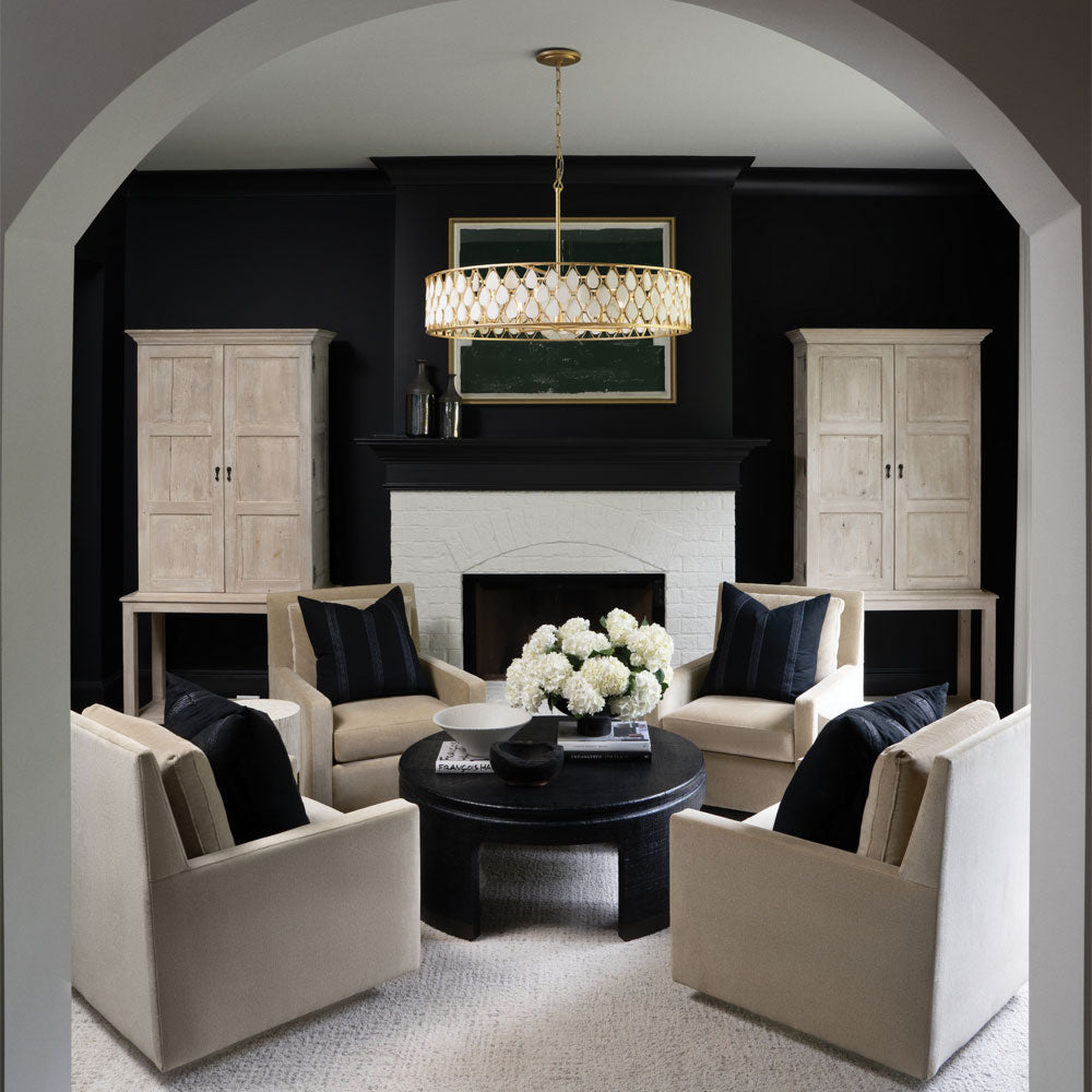 Estie Chandelier in living room.