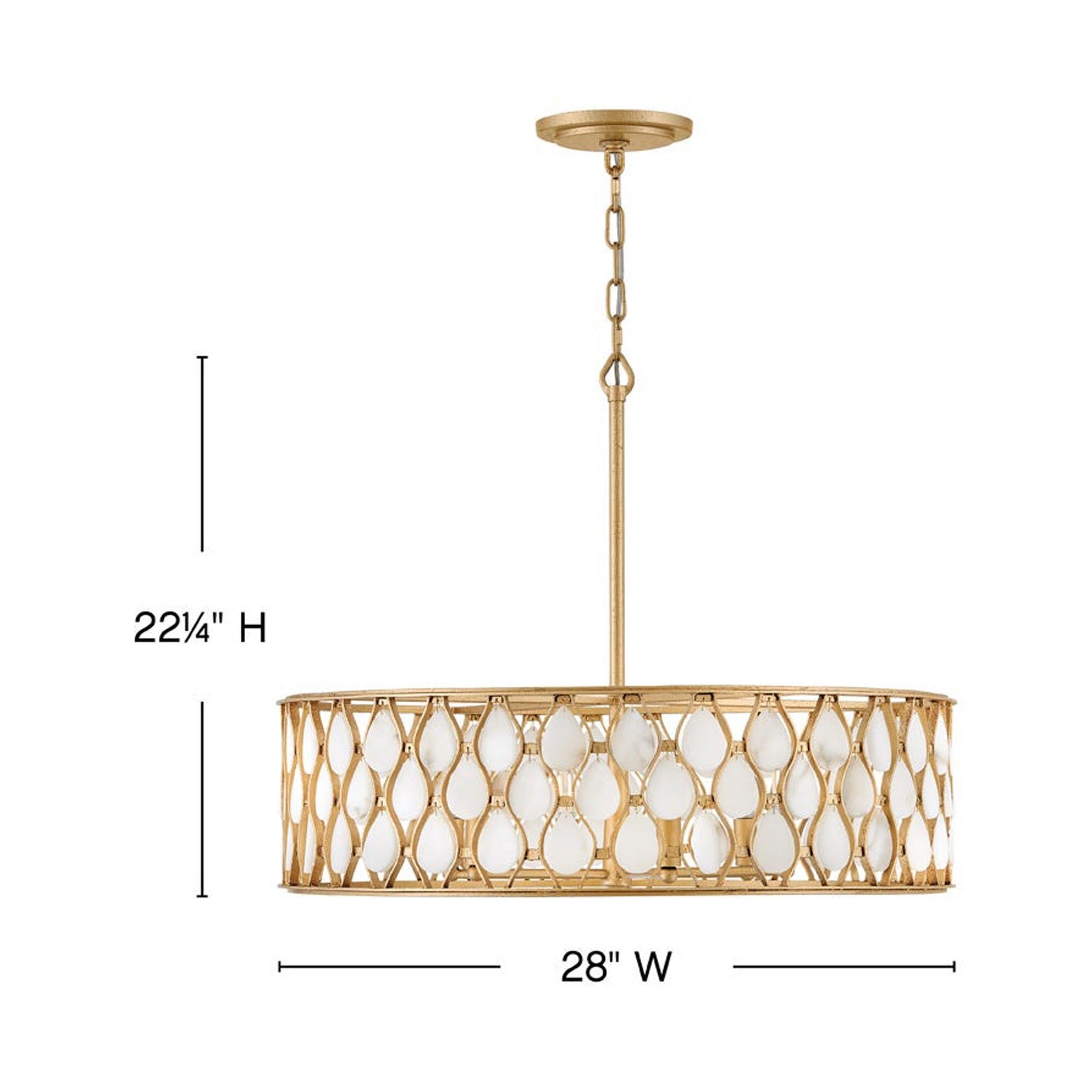 Estie Chandelier - line drawing.