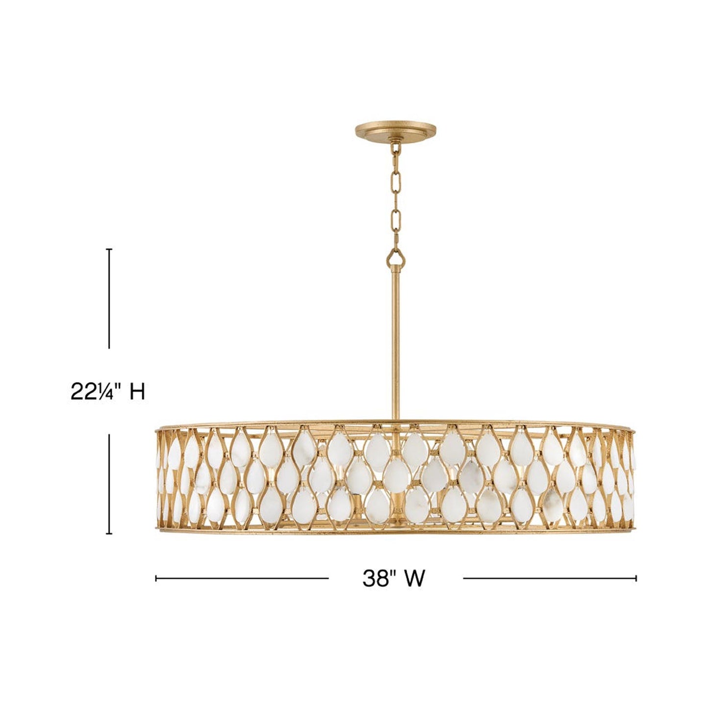 Estie Chandelier - line drawing.