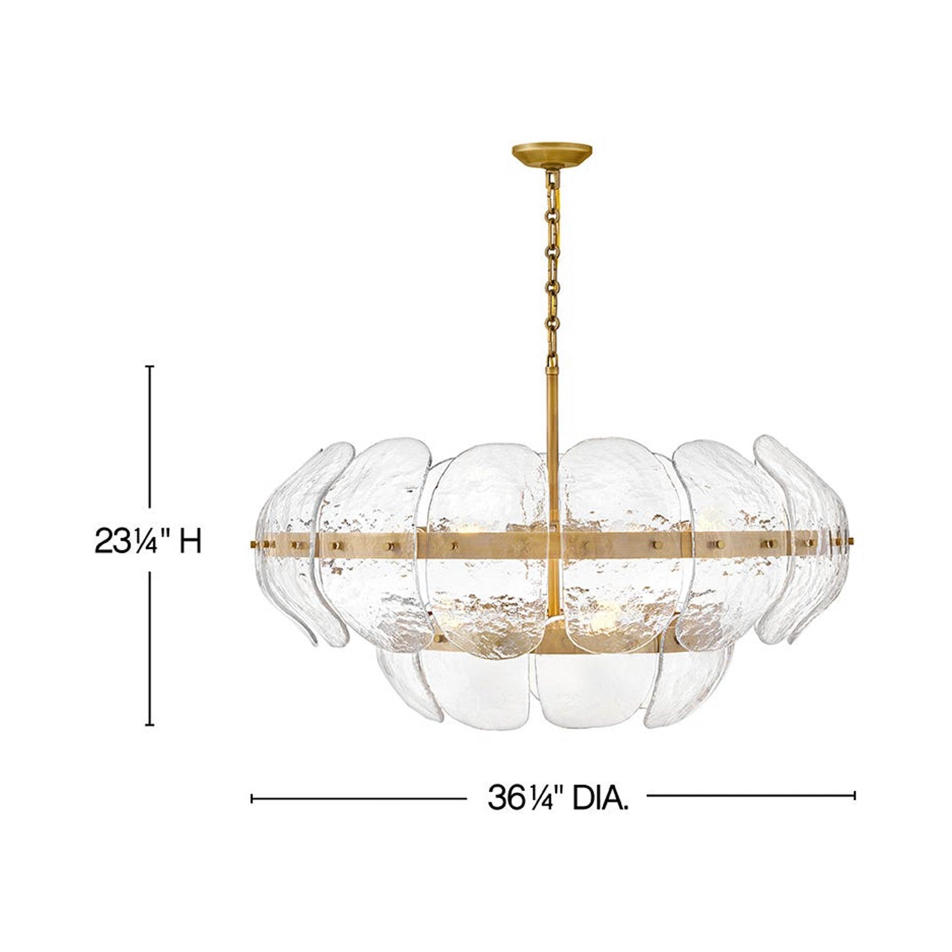 Lillia Chandelier - line drawing.