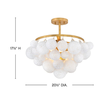 Marabel Semi Flush Mount Ceiling Light - line drawing.