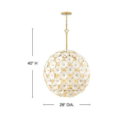 Marianne Globe Chandelier - line drawing.