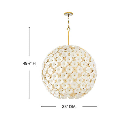 Marianne Globe Chandelier - line drawing.