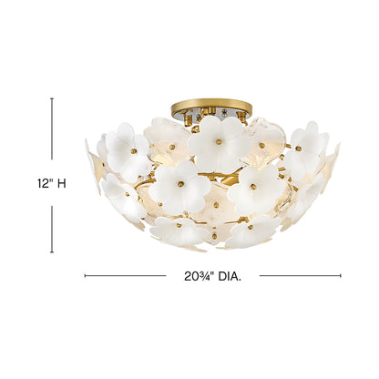 Marianne Semi Flush Mount Ceiling Light - line drawing.