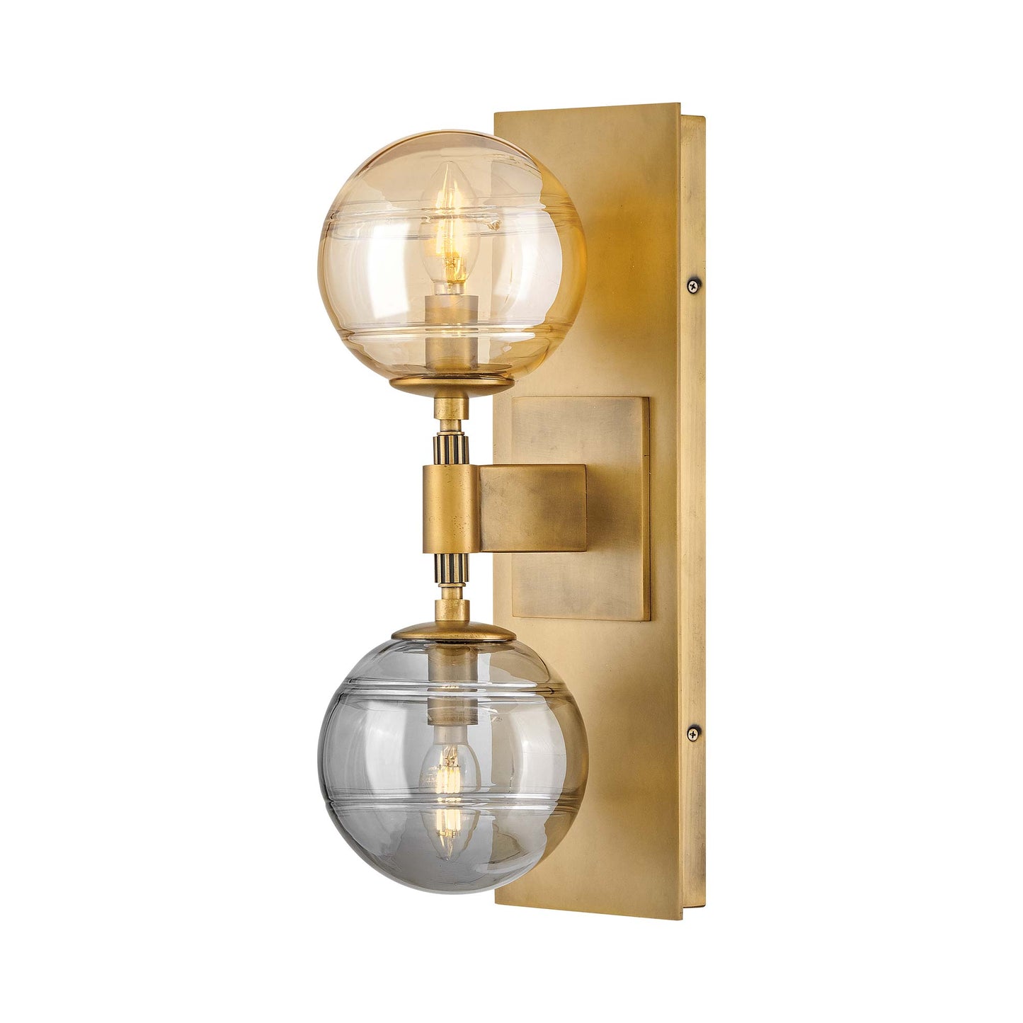 Oberon Wall Light in Heritage Brass.