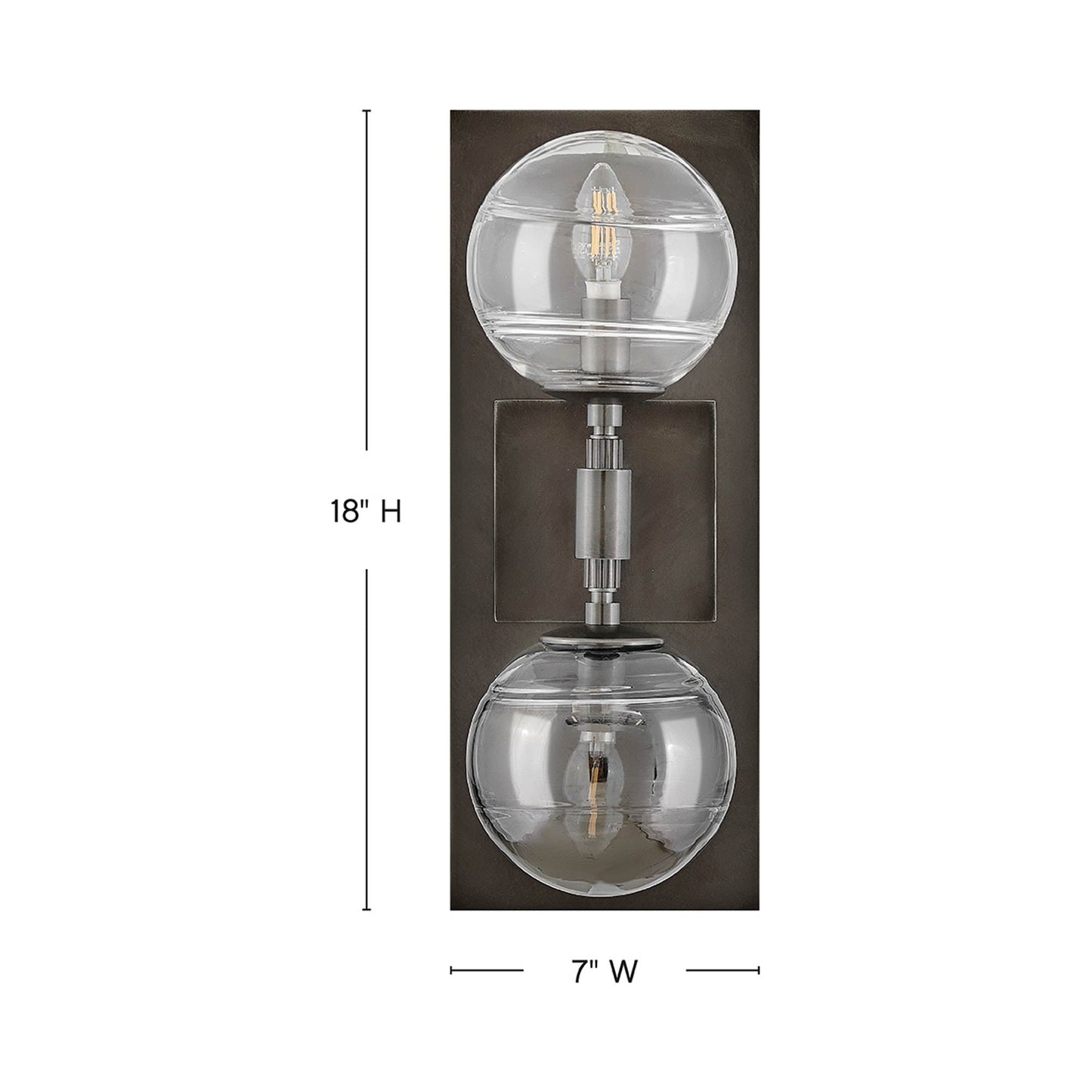 Oberon Wall Light - line drawing.