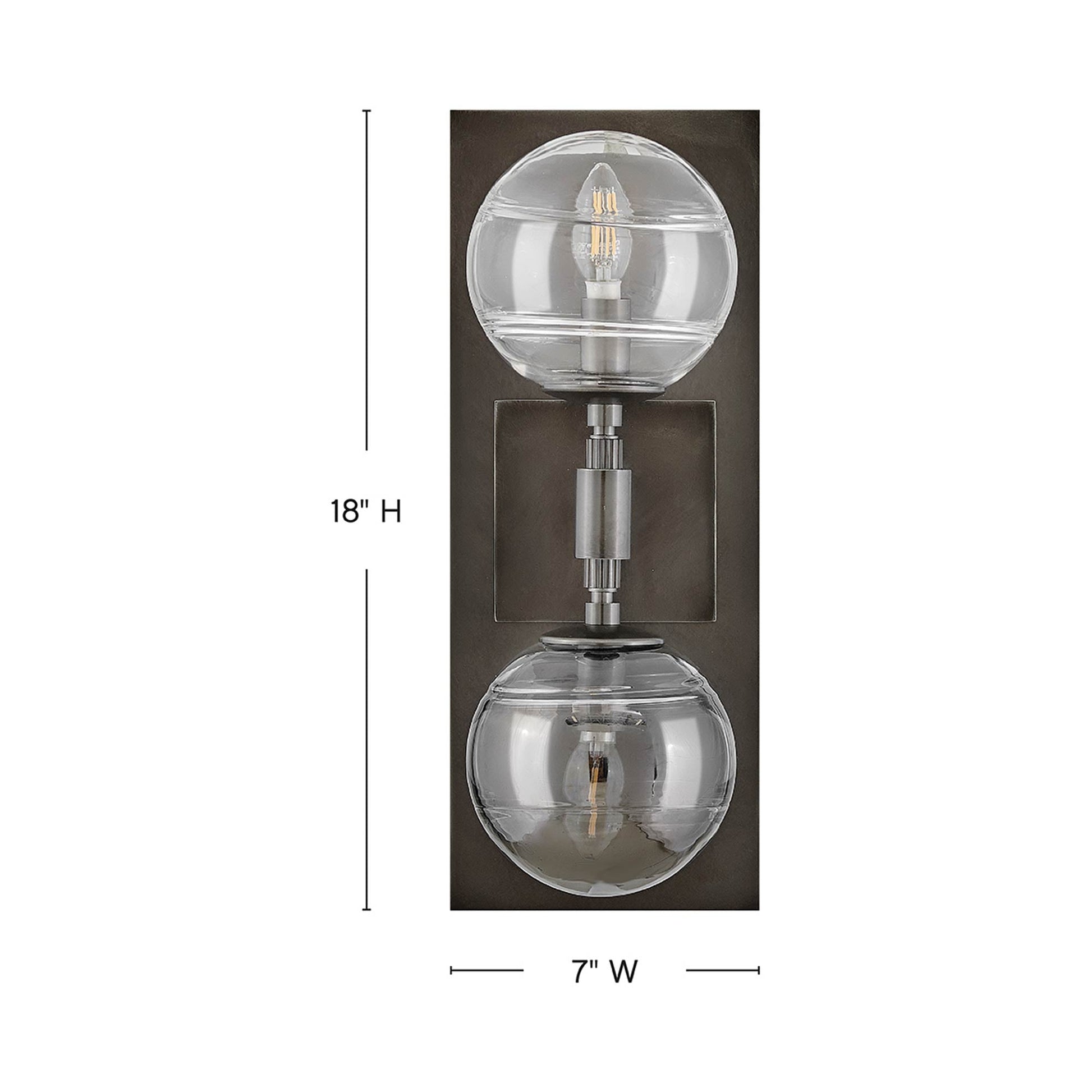 Oberon Wall Light - line drawing.