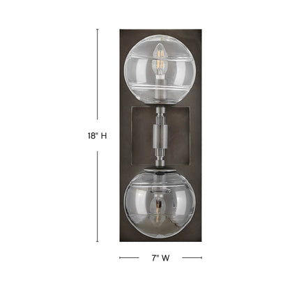 Oberon Wall Light - line drawing.