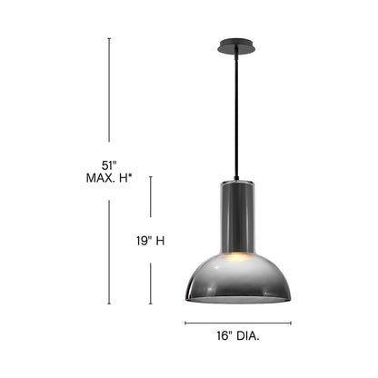 Ombra Pendant Light - line drawing.