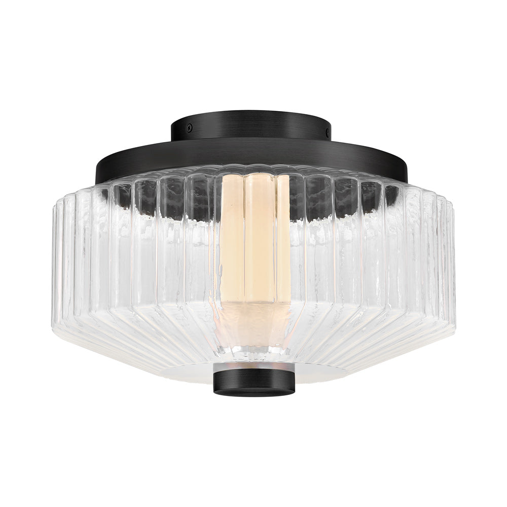 Reign LED Flush Mount Ceiling Light in Black.