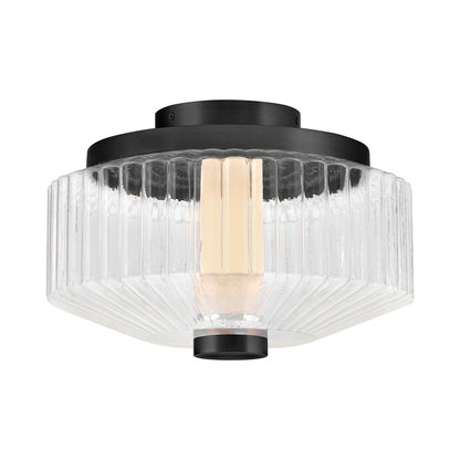 Reign LED Flush Mount Ceiling Light in Black.