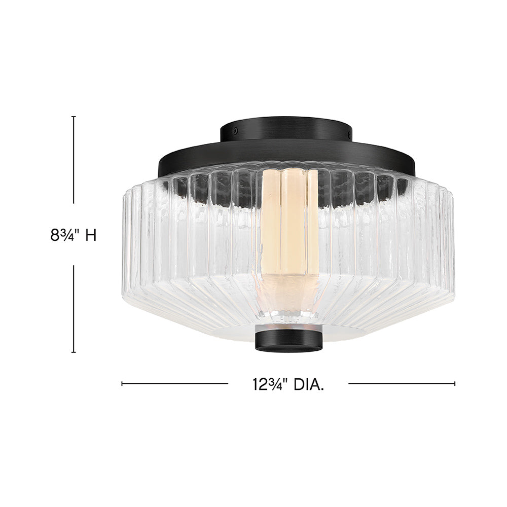 Reign LED Flush Mount Ceiling Light - line drawing.