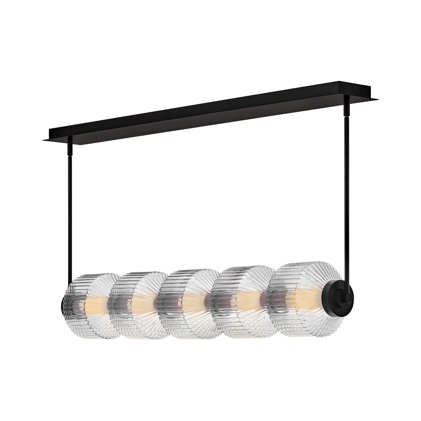 Reign LED Linear Pendant Light in Black (49.25-Inch).