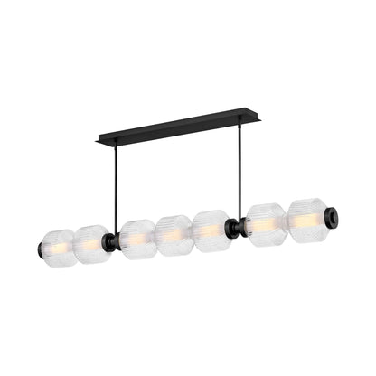 Reign LED Linear Pendant Light in Black (69.25-Inch).