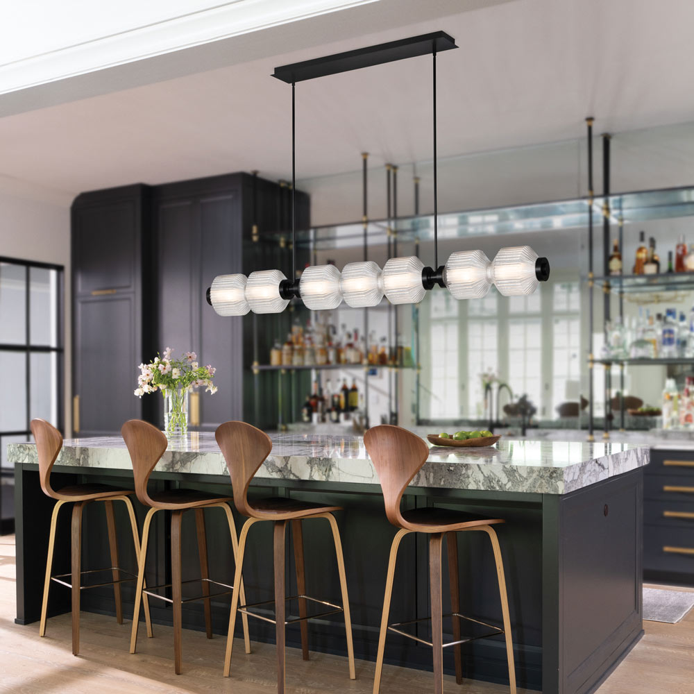 Reign LED Linear Pendant Light in kitchen.