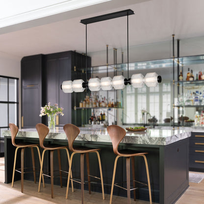 Reign LED Linear Pendant Light in kitchen.