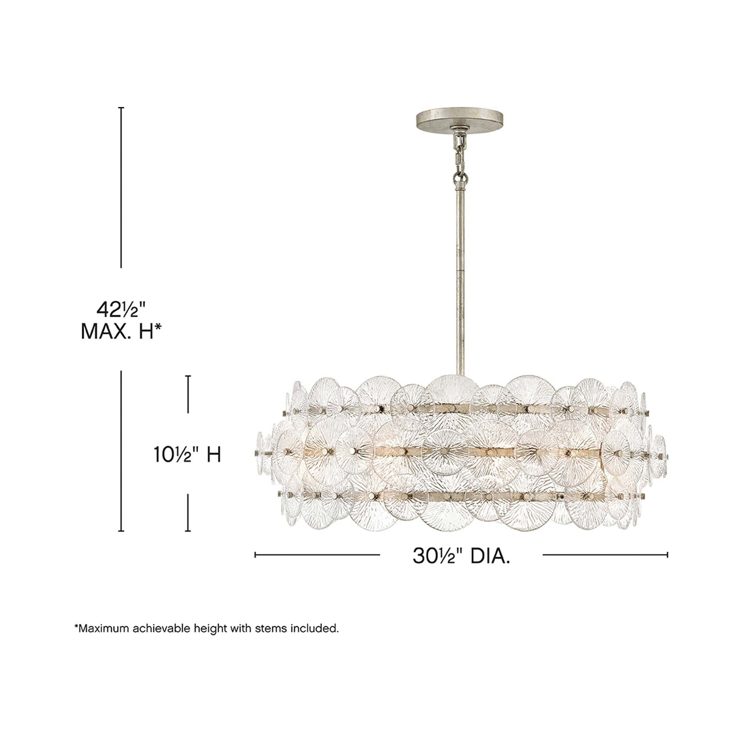 Rene Drum Chandelier - line drawing.
