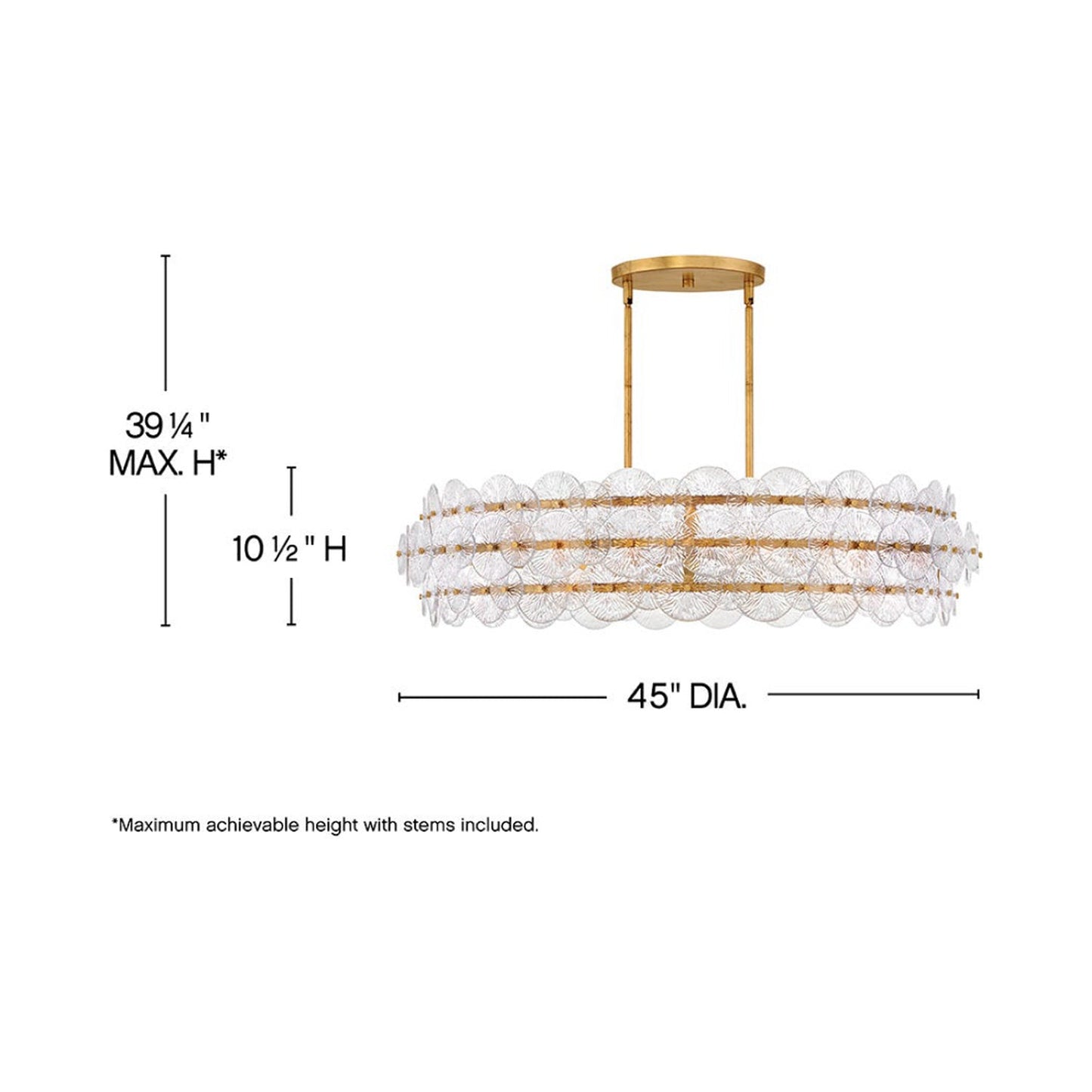 Rene Drum Chandelier - line drawing.