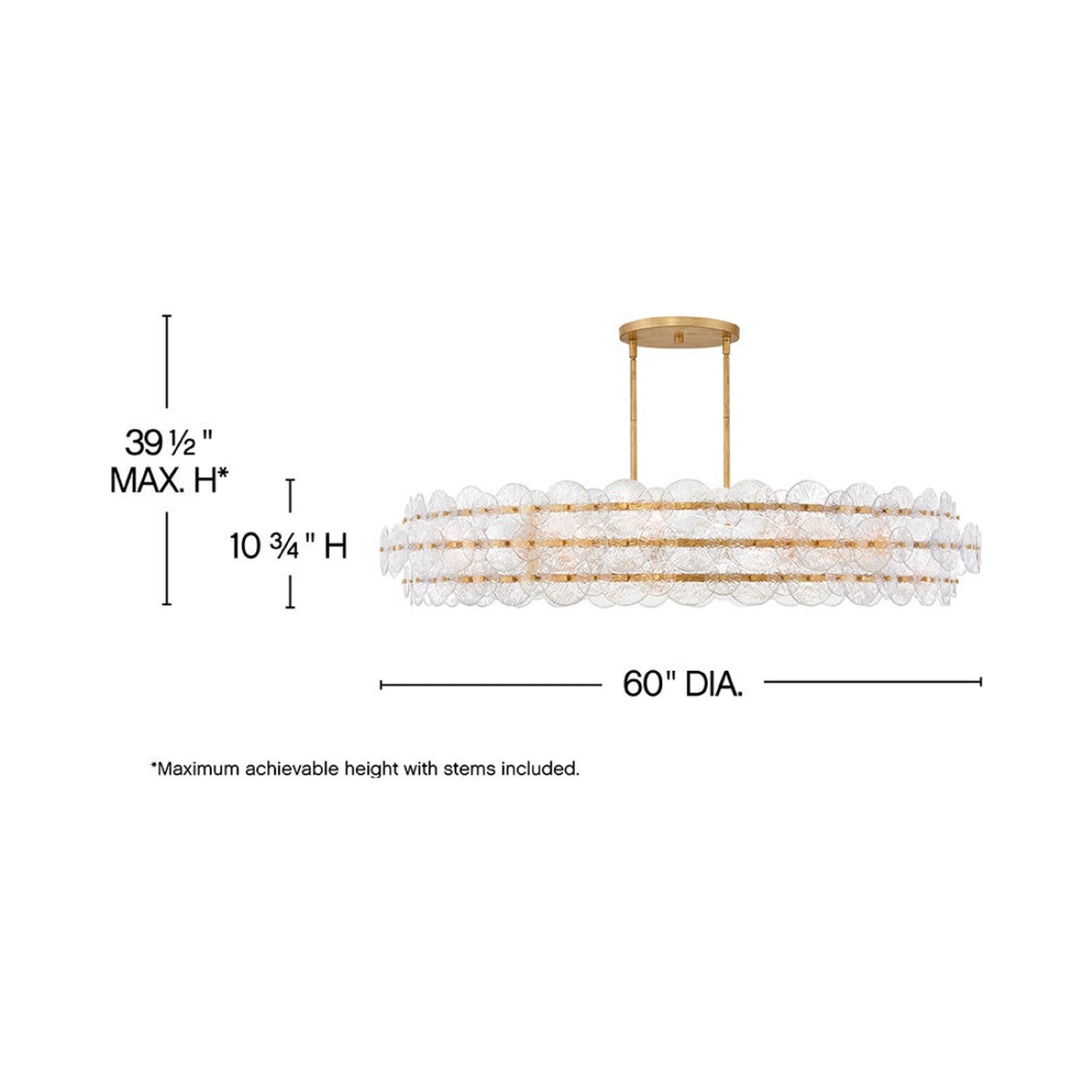 Rene Drum Chandelier - line drawing.