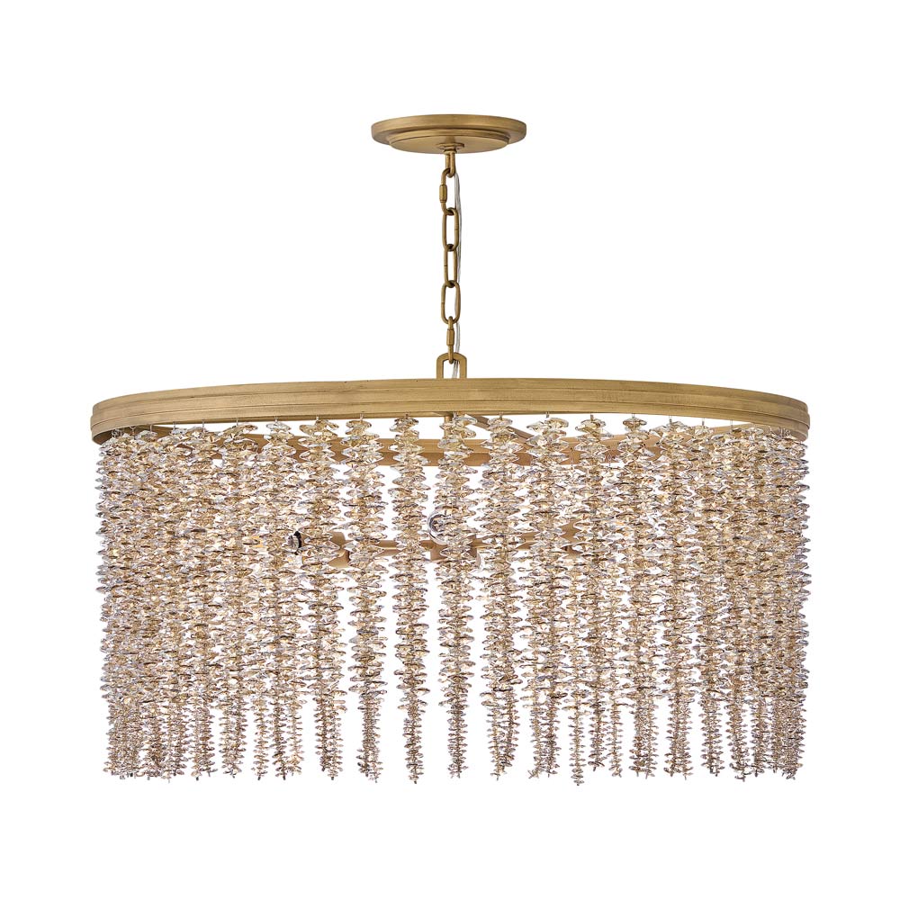 Rubina Convertible Chandelier in Light Amber Crystal.