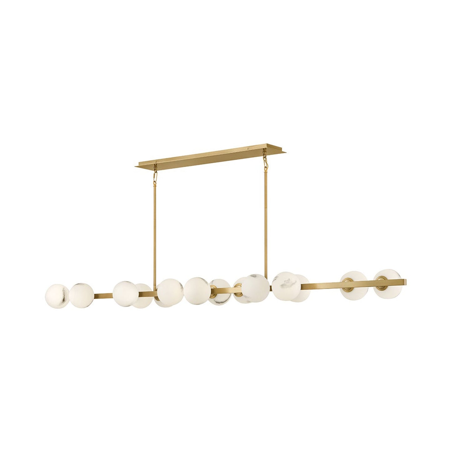 Selene Linear Pendant Light in Lacquered Brass (14-Light).