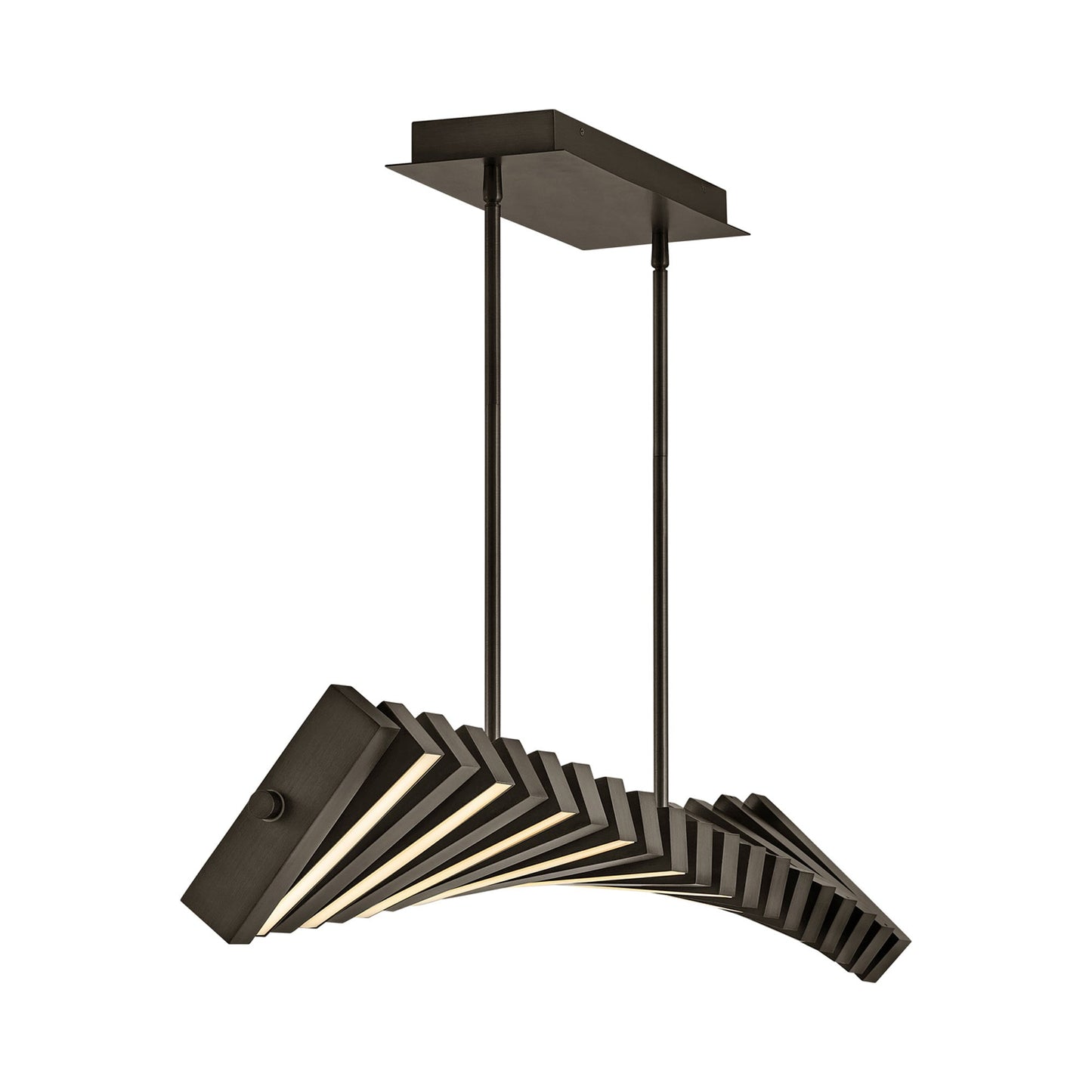 Stitch LED Linear Pendant Light in Painted Black Oxide (Medium).