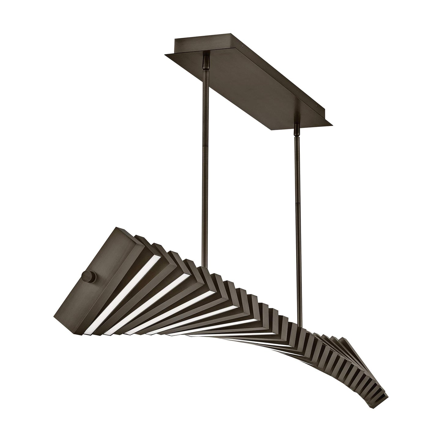 Stitch LED Linear Pendant Light in Painted Black Oxide (Large).