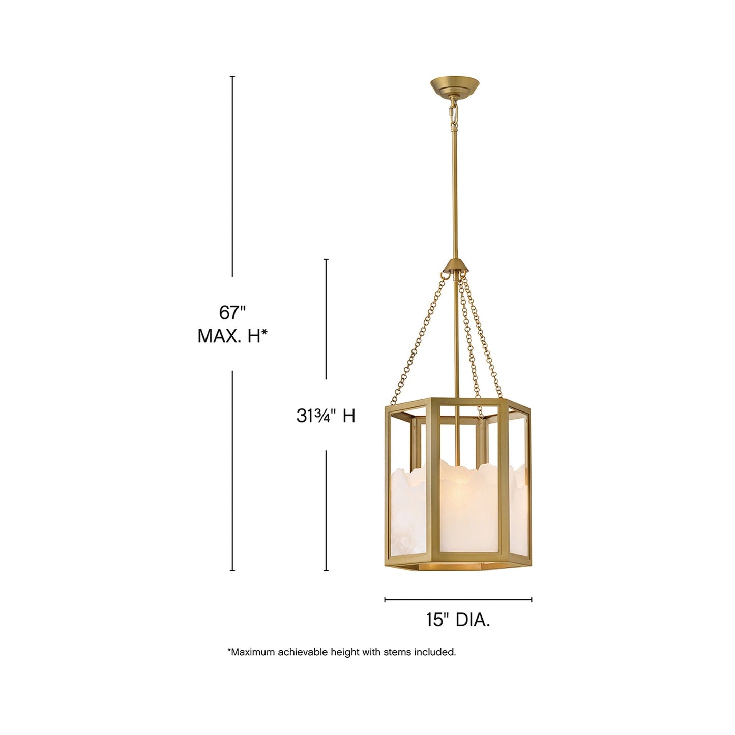Veleta Pendant Light - line drawing.