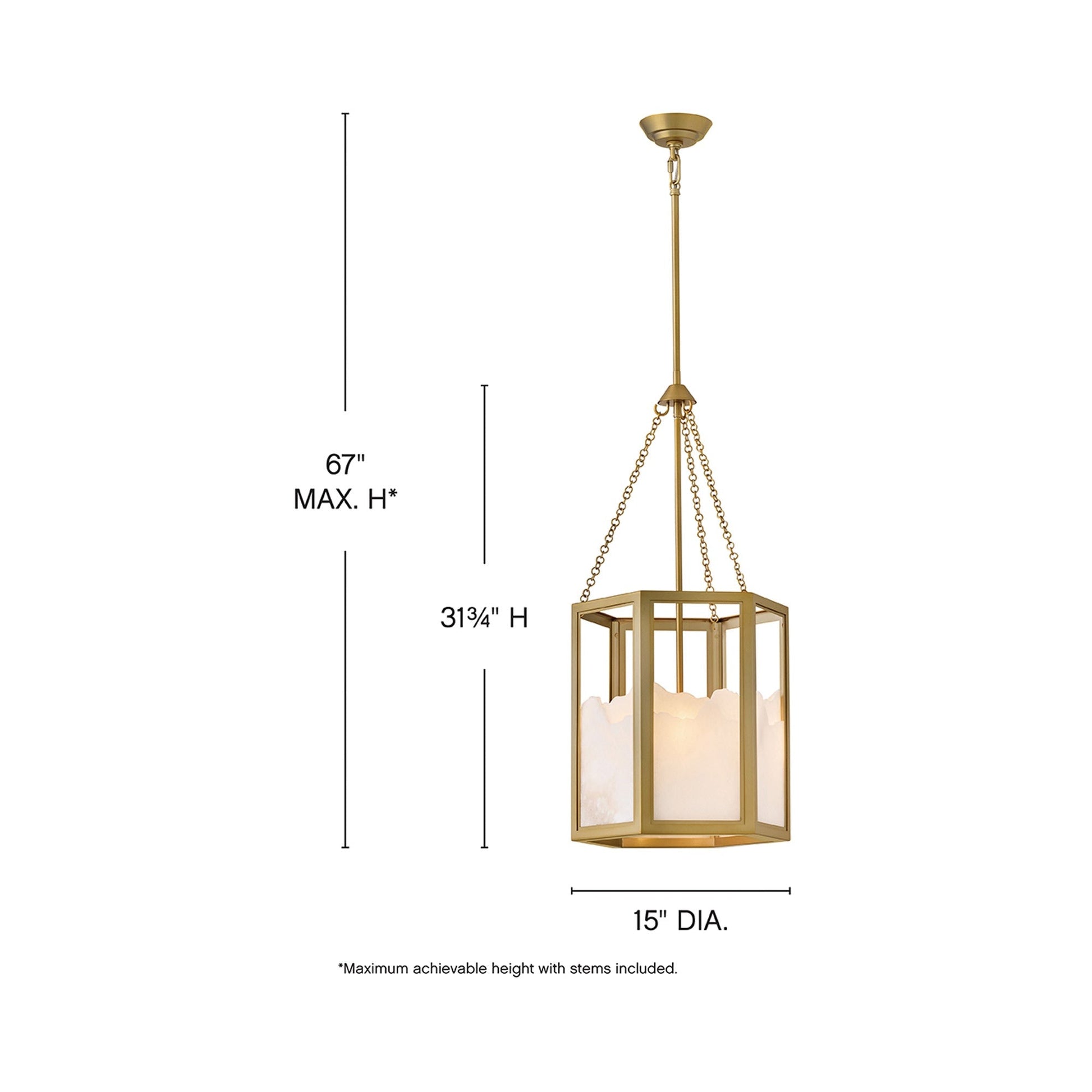 Veleta Pendant Light - line drawing.