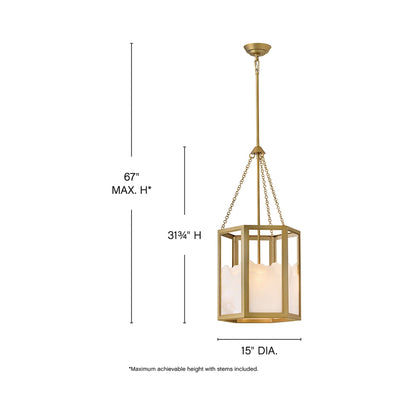 Veleta Pendant Light - line drawing.