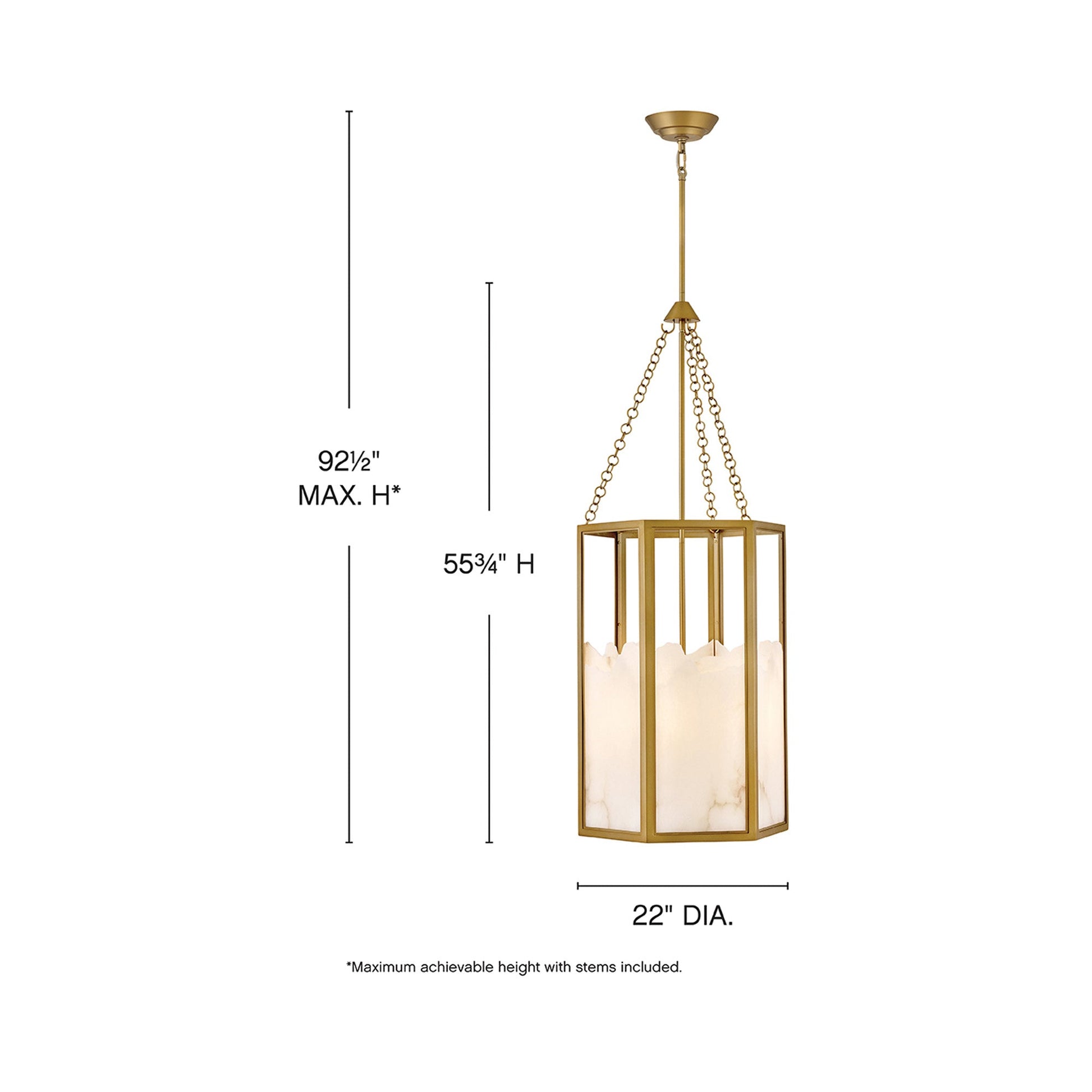 Veleta Pendant Light - line drawing.