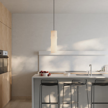 Bamboo Pendant Light in kitchen.