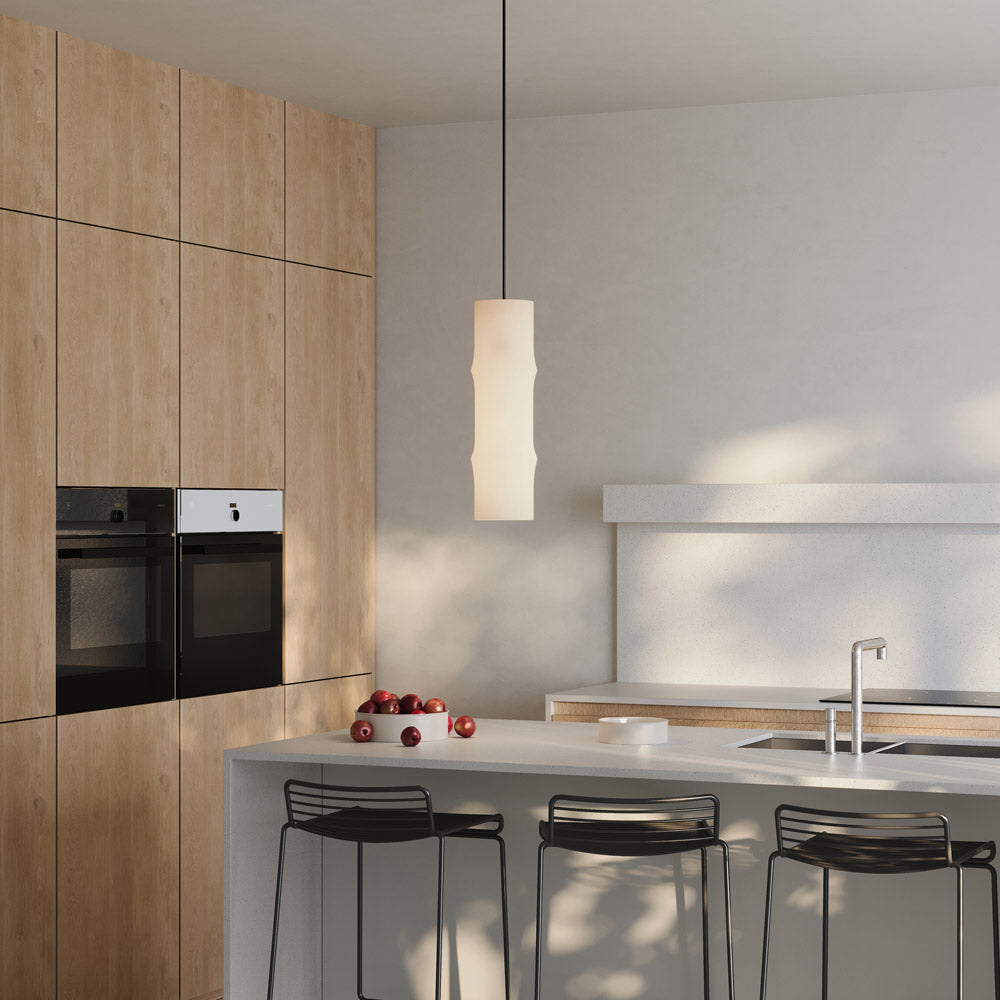 Bamboo Pendant Light in kitchen.