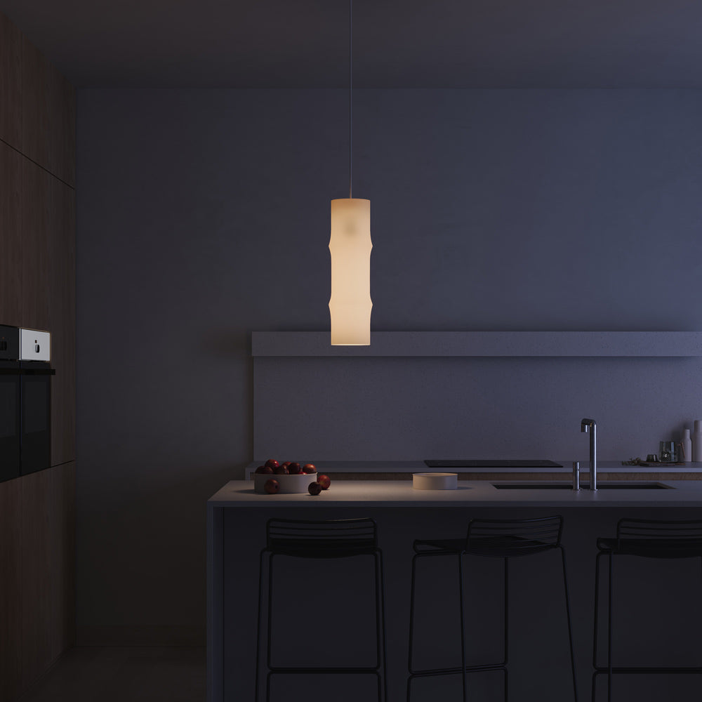 Bamboo Pendant Light in kitchen.
