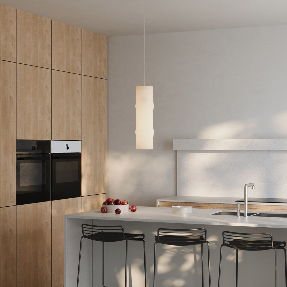 Bamboo Pendant Light in kitchen.