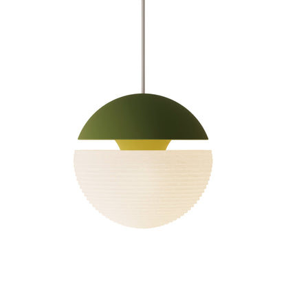 Cora 10259 Pendant Light in Olive/White.